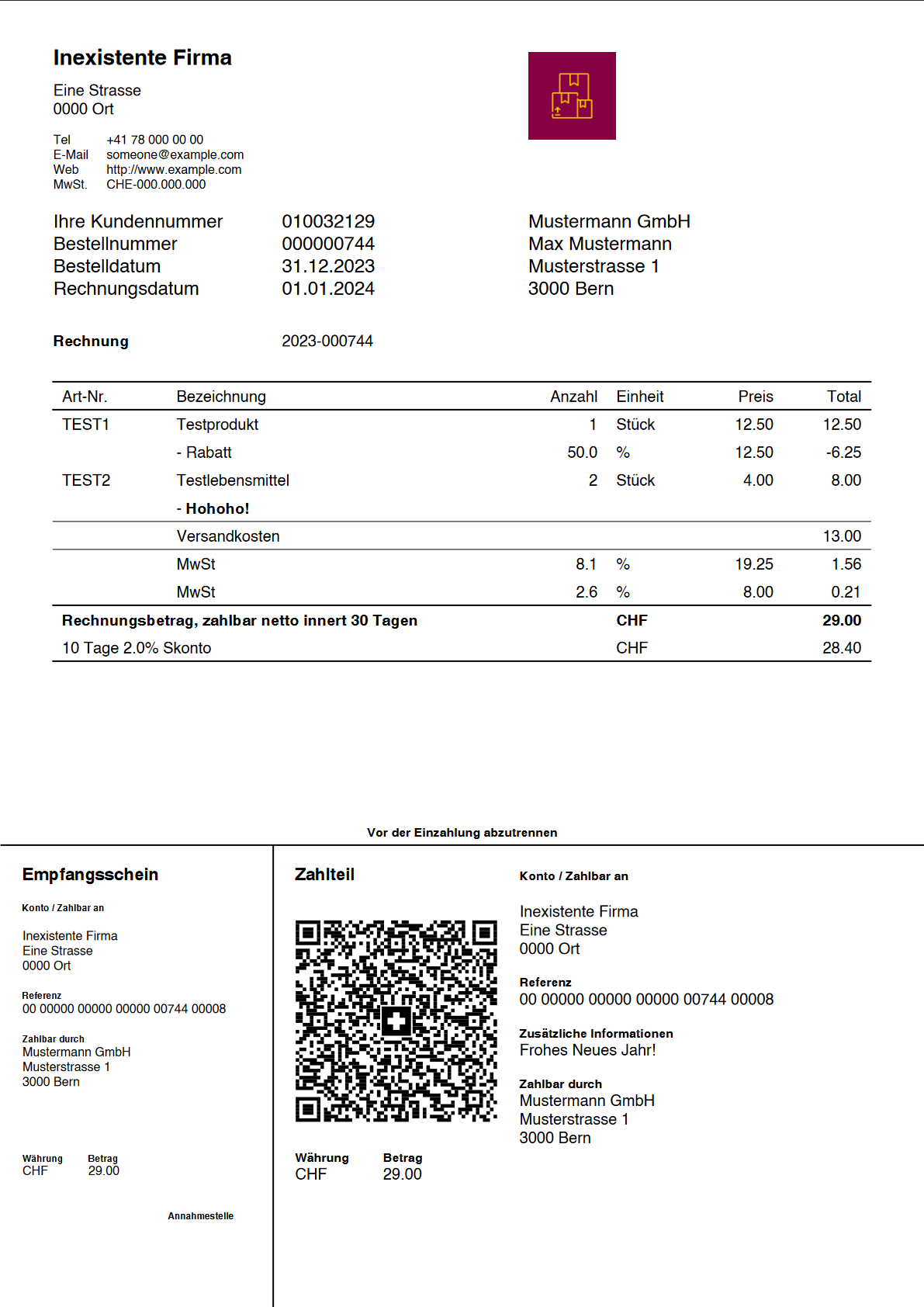 KMUHelper Beispielrechnung